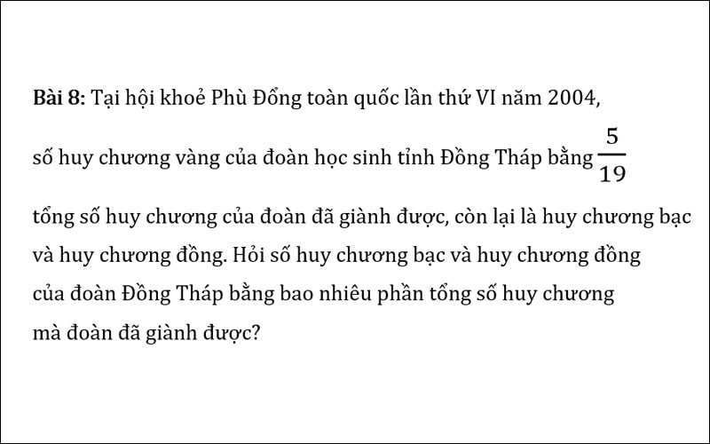 Bài tập 8 về phép trừ phân số phần 1